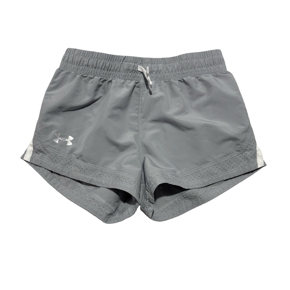 Under Armour Youth Girls Athletic Shorts Gray Size YL 25 x 2.5
